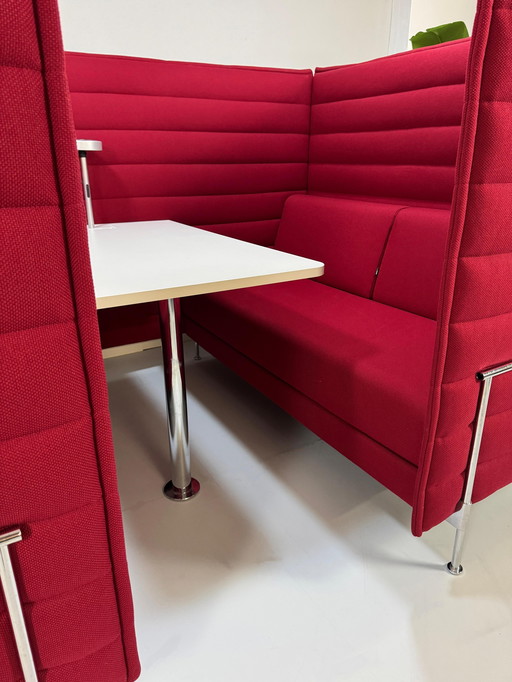 Vitra Alcove Cabin with table Brand Sofa Classic Couch Office Red