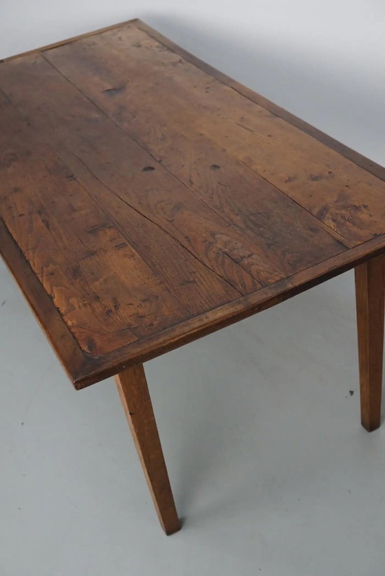 Image 1 of Mesa de comedor rústica francesa de madera de olmo, siglo XX