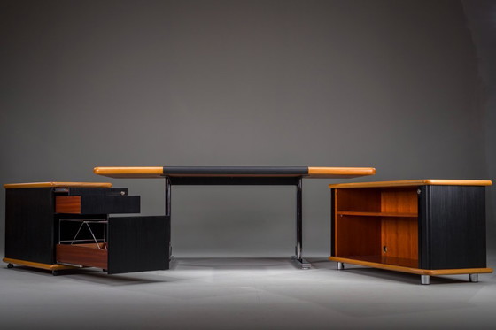 Image 1 of Ensemble de bureau de Walter Knoll / Wilhelm Knoll, Allemagne, années 1970, ensemble de 3 pièces