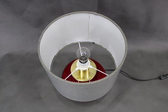 Image 1 of 1970s Italian VeArt Glass Table Lamp with Fabric Lamp Shade