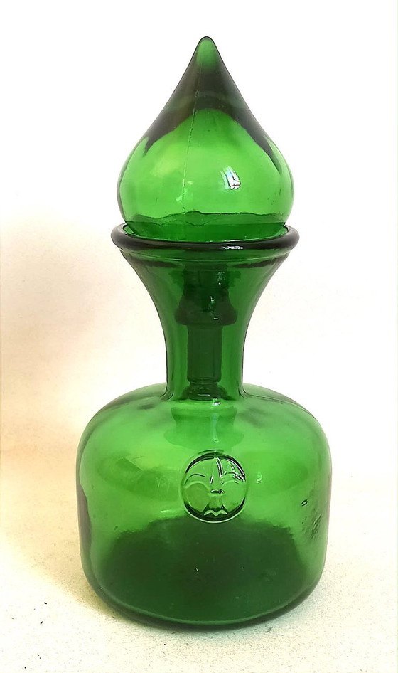 Image 1 of Carafe avec bouchon Empoli vert Années 70 Hauteur 27 cm