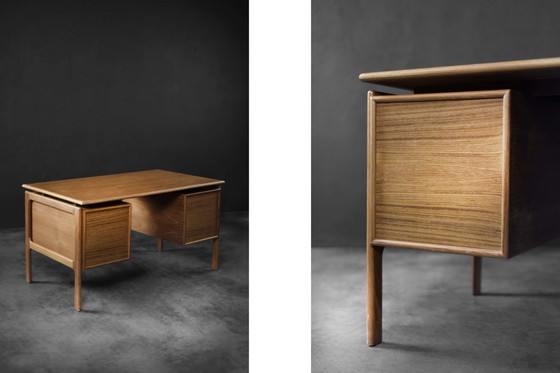 Image 1 of Scrivania Mid-Century vintage moderna in teak marrone di Arne Vodder per GV Møbler, Danimarca, anni '60