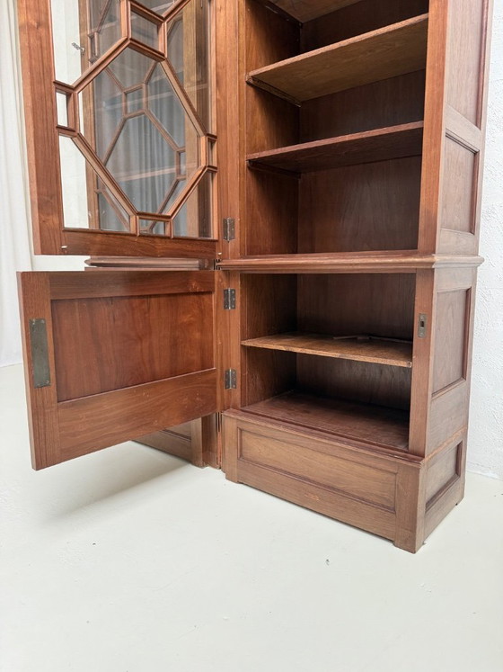 Image 1 of Bibliothèque/buffet ancien unique en acajou | Anglais