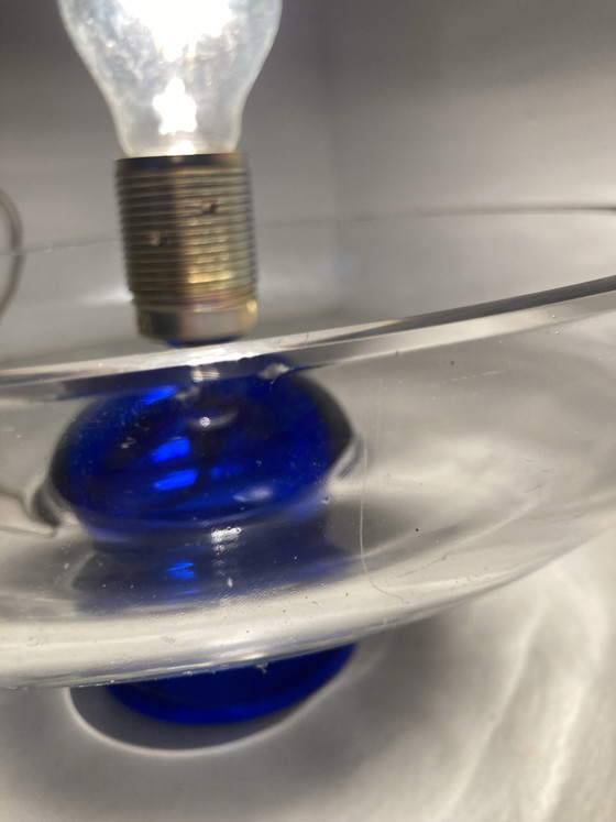 Maison Daum France crystal vintage Table lamp, Glass, Blue (photo 3 of 8)