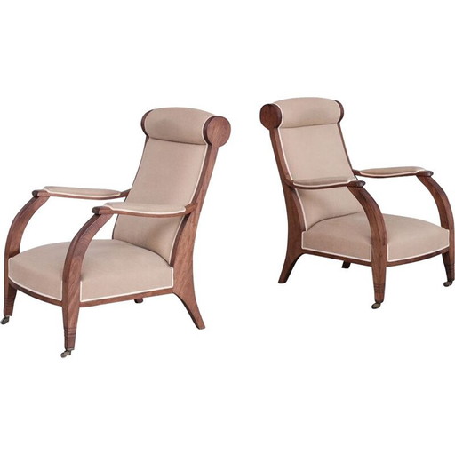 Coppia di poltrone vintage francesi Art Déco, anni '30
