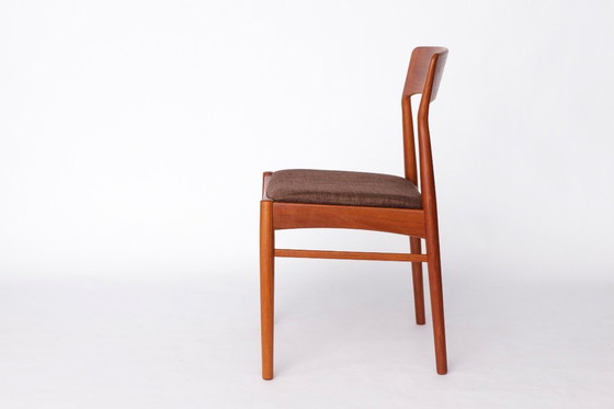 Image 1 of Set of 4 Henning Kjærnulf Teak Chairs – 1960s Danish Design for KS Møbler, Mid-Century Modern Dining Chairs, Restored
