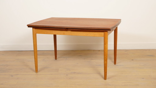 Table de salle à manger vintage | extensible | teck | modèle bateau