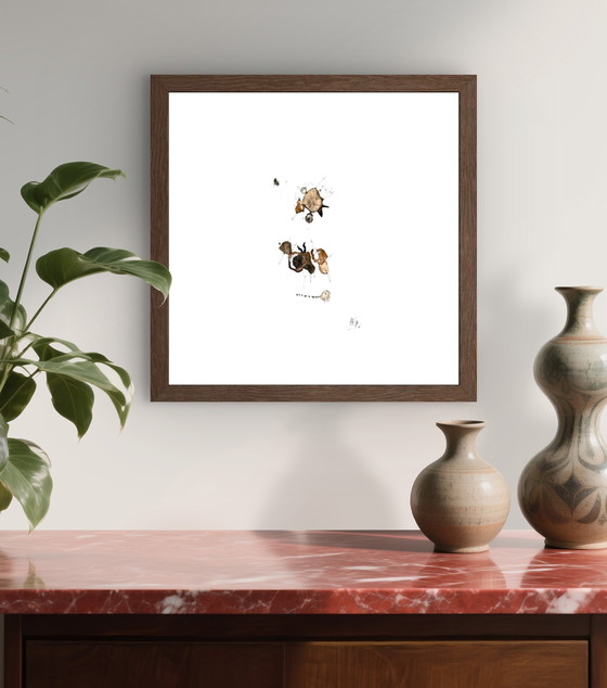 Image 1 of Hans EPP – Großartiges gerahmtes abstraktes Werk aus dem Jahr 1968