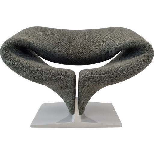 Chaise vintage en tissu rubané par Pierre Paulin pour Artifort, Pays-Bas 1960