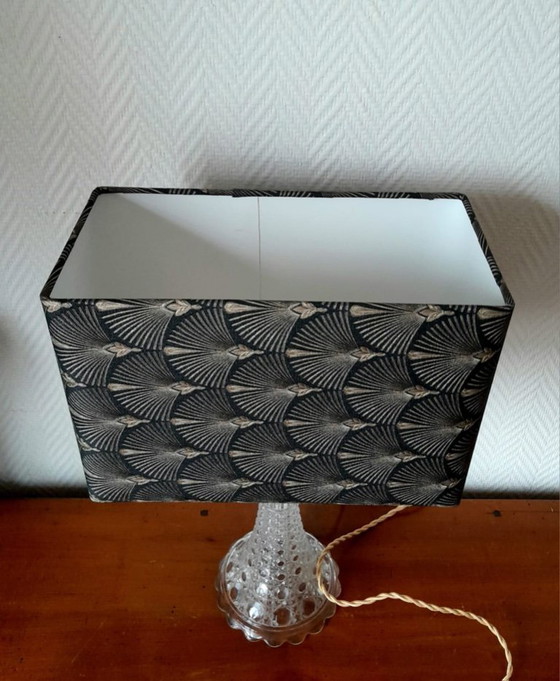 Image 1 of Art Deco lamp with custom-made rectangular lampshade