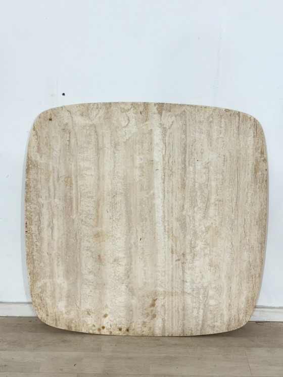 Image 1 of Table basse vintage en travertin / Table années 70 / Pierre naturelle