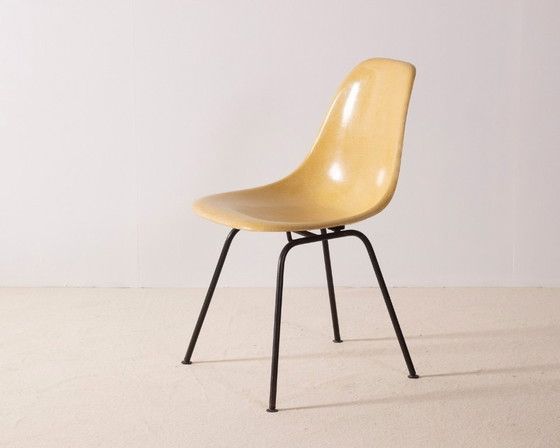 Image 1 of Eames Ochre Side Chair on H Base, Herman Miller 1960s