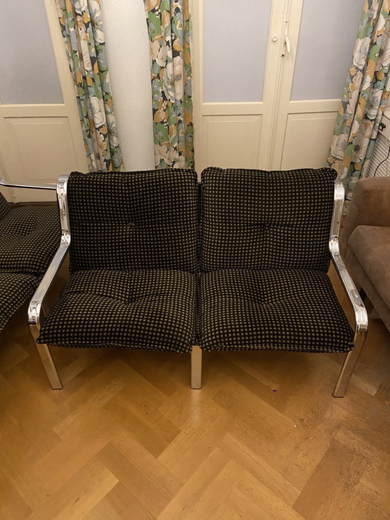 Image 1 of Mid-century chromen bank - twee zitplaatsen