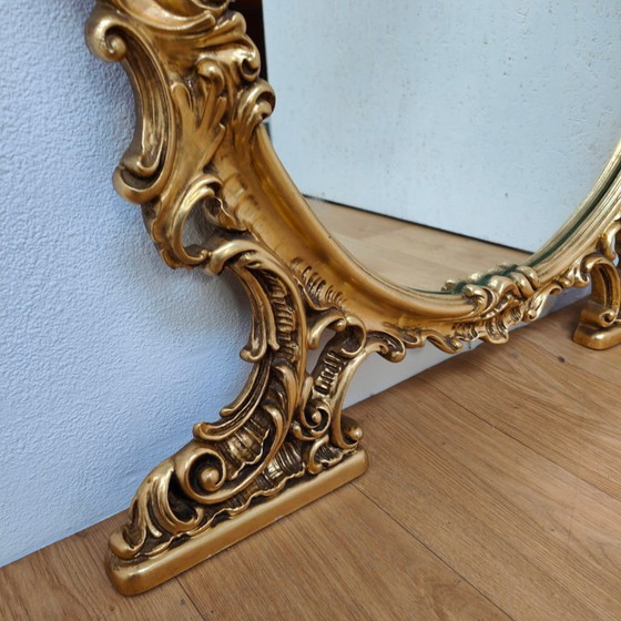 Image 1 of Grand miroir sur pied de style baroque et rococo, miroir de cheminée