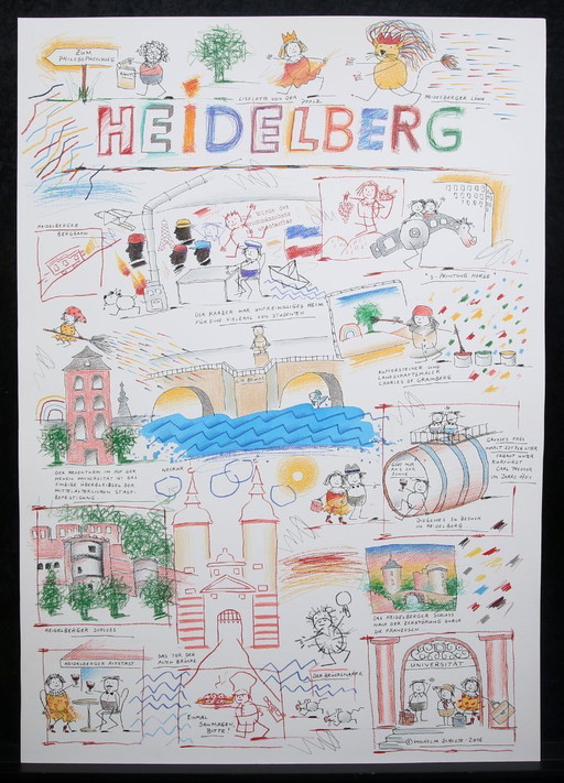 Schlote, Wilhelm - Heidelberg - Original-Entwurfszeichnung - signiertes UNIKAT