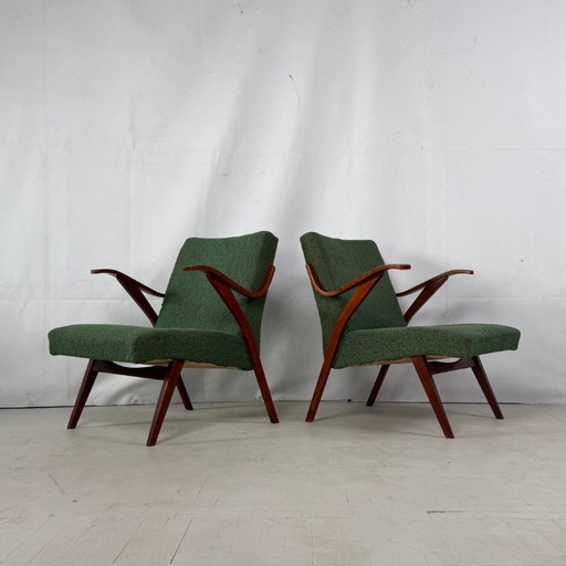 Set of 2 Mid-Century Tatra Nabytok Armchairs, 1960s (Green)