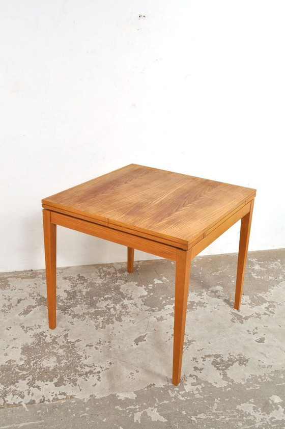 Image 1 of Table de salle à manger extensible vintage en bois de frêne, années 1960
