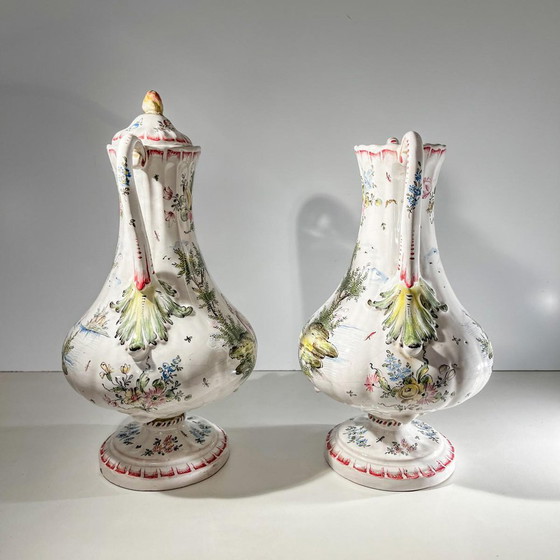 Vases couverts de Joseph Gaspard Robert pour Faïencerie de Marseille, 18e siècle, lot de 2 – Ceramic (photo 19 of 22)