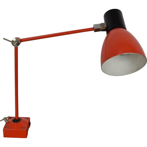 Verstelbare vintage industriële tafellamp, Tsjechië 1960