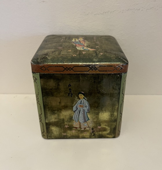 Image 1 of Boîte à thé chinoise laquée or
