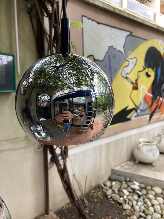 Image 1 of 4 Globe Hanglampen Metaal, Chroom, Jaar 70/80