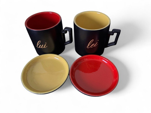 Juego de cerámica para él y para ella de los años 1950/1960