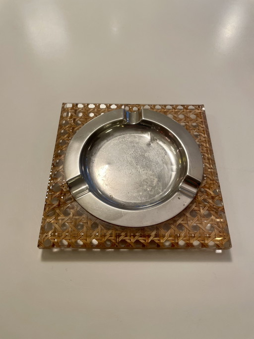 Plexiglas Wiener Geflecht Aschenbecher Italiaans jaren 70 
