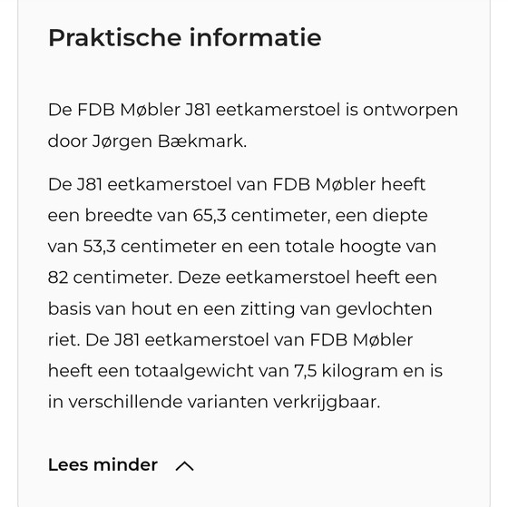 Image 1 of FDB MøblerJ81 Dining room chair smoked oak natural