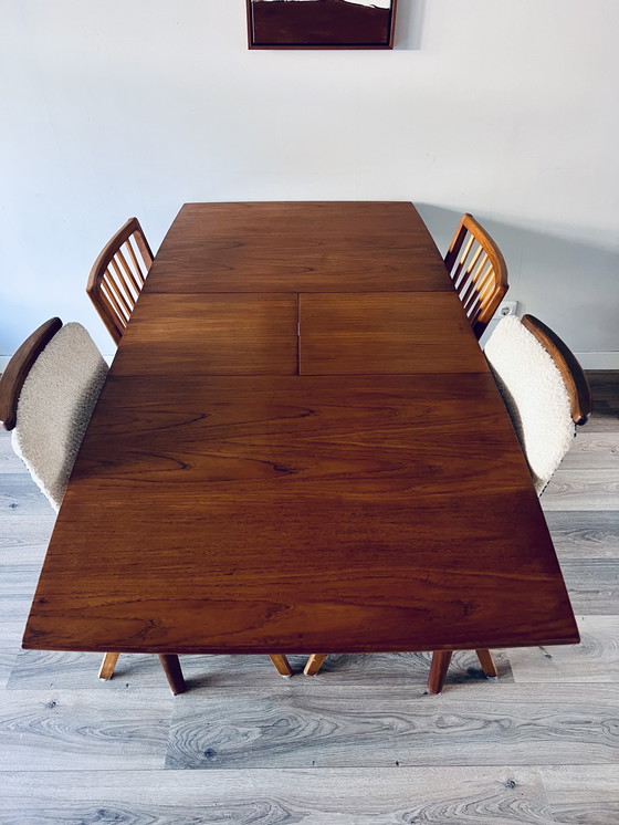 Image 1 of Table de salle à manger style années 50 avec 4 chaises