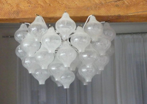 Kalmar Franken - Lámpara de techo - Tulipan - Cristal, latón - Aplique de pared - Alemania, años 60 - Diseño - 1950-1960