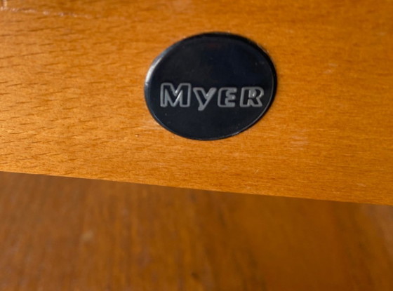 Image 1 of Table basse en teck style années 50 avec plateau en verre fumé, par Myer