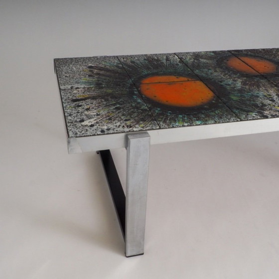 Image 1 of Mid-Century Modern Sunburst Tile Coffee Table