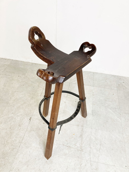 Tabourets de bar tripodes Mid Century
