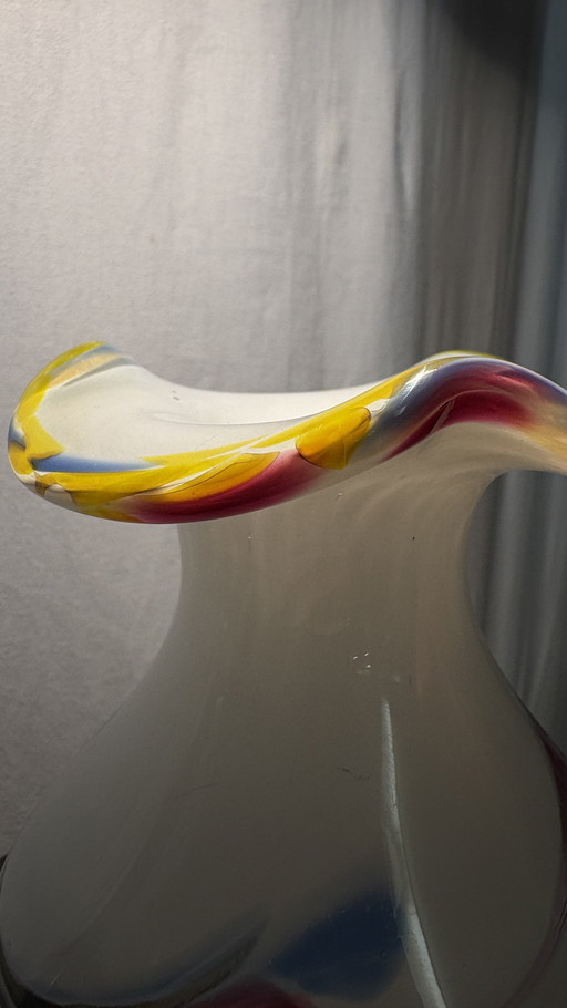 Vase Glashütte signé B. Haller - verre d'atelier, 1994