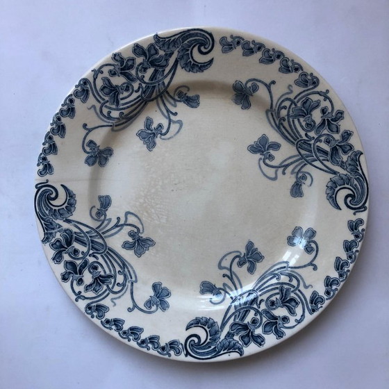 Image 1 of Flat plate in ironstone porcelain, LG Clairefontaine, Violette model