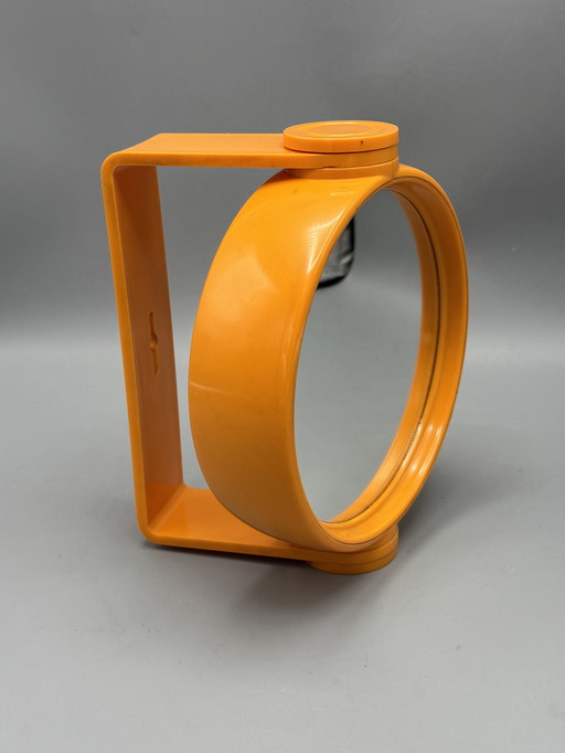 Vintage orange double-sided mirror