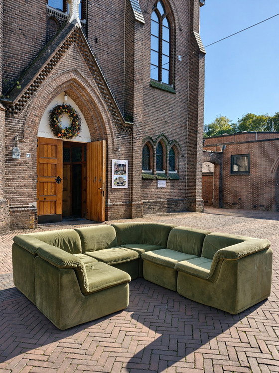Image 1 of Vintage modulaire grote groene bank