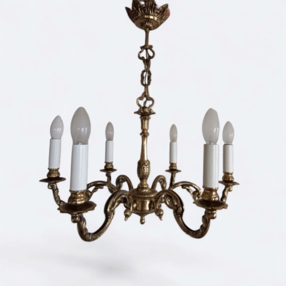 Vintage Kroonluchter – Bronze, Metal (photo 9 of 9)