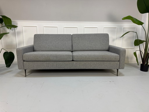 COR Conseta Sofa 2.5 Sitzer Stoff Grau Garnitur + Kopfstütze