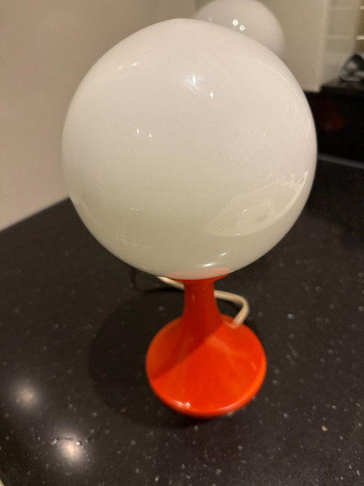 Vintage orange Space Age table lamp