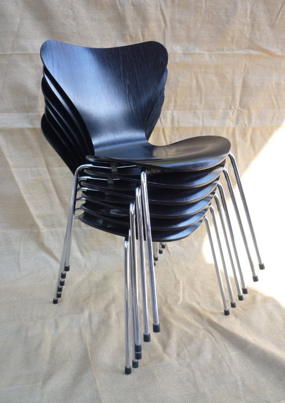 Arne Jacobsen stoel model 3107 zwart – Fritz Hansen, Eetkamerstoelen, Wood, Vintage (photo 5 of 5)