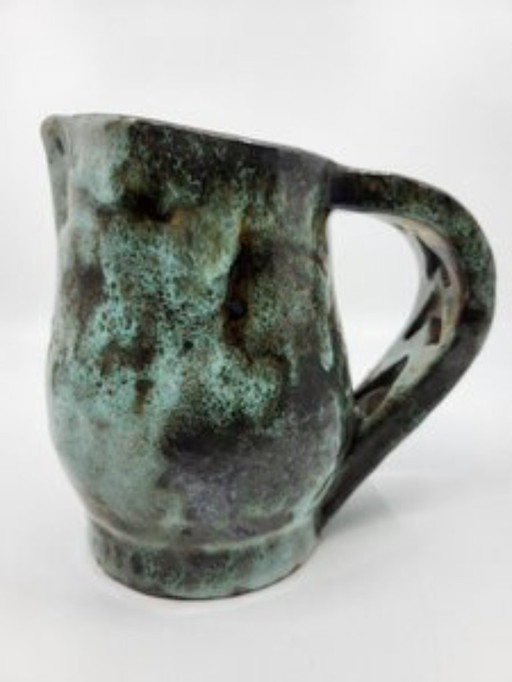 Stoneware Alexandre Kostanda pitcher Vallauris France 1950