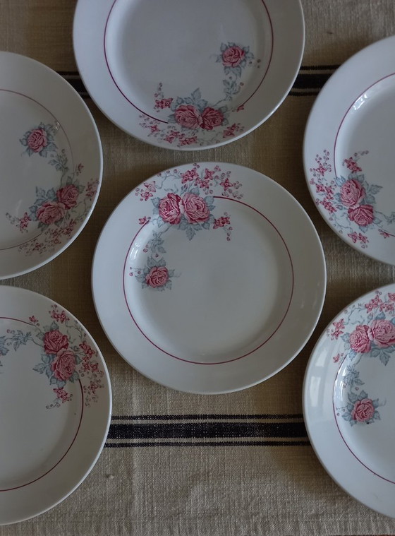 Image 1 of "Thalia" - 6 platos llanos de piedra de hierro de Saint-Amand