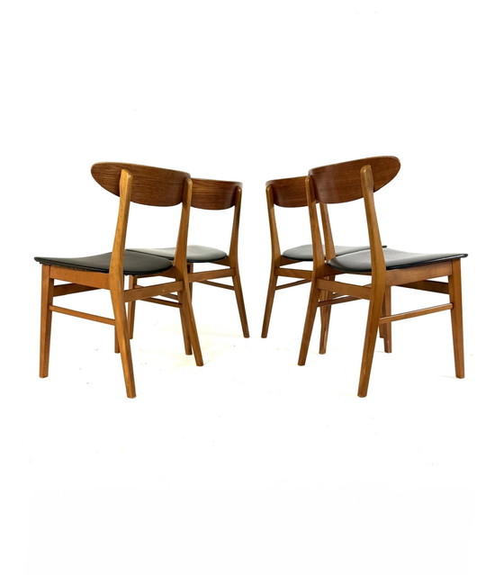 Image 1 of 4x vintage eetkamerstoel model 201, Farstrup Møbler ‘60 