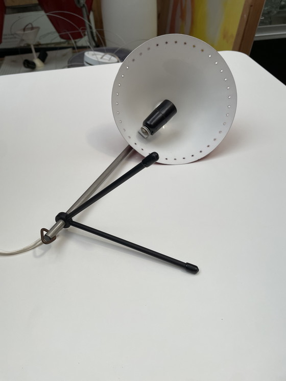 Image 1 of Red Pinocchio table lamp, H. Busquet