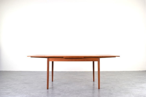 Image 1 of Table de salle à manger extensible en teck danoise du Mid Century, années 1960.