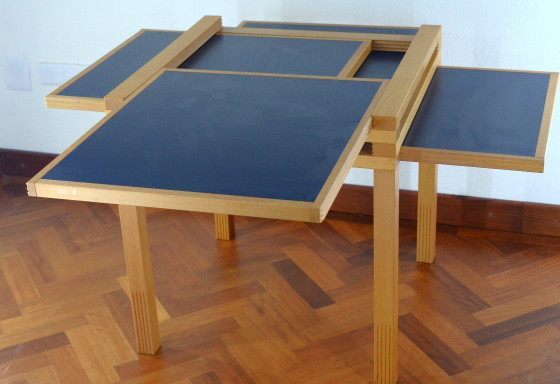 Image 1 of Modulaire beuken eettafel 70x70 door Bernard Vuarnesson 