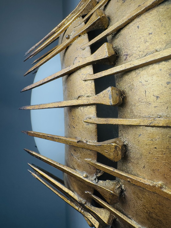 Image 1 of SET DI LUCI DA PARETE BRUTALIST SUNBURST, FRANCIA, anni '60