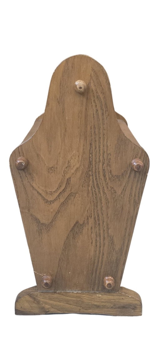 Vintage tijdschriftenrek van massief hout uit de jaren 80.