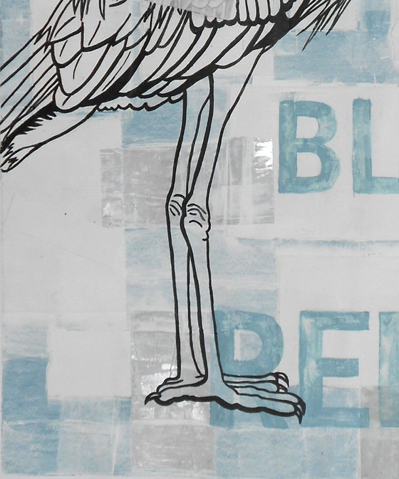 Image 1 of Un bellissimo dipinto di un airone dal titolo: Der Blaue Reiter (dipinto a mano)